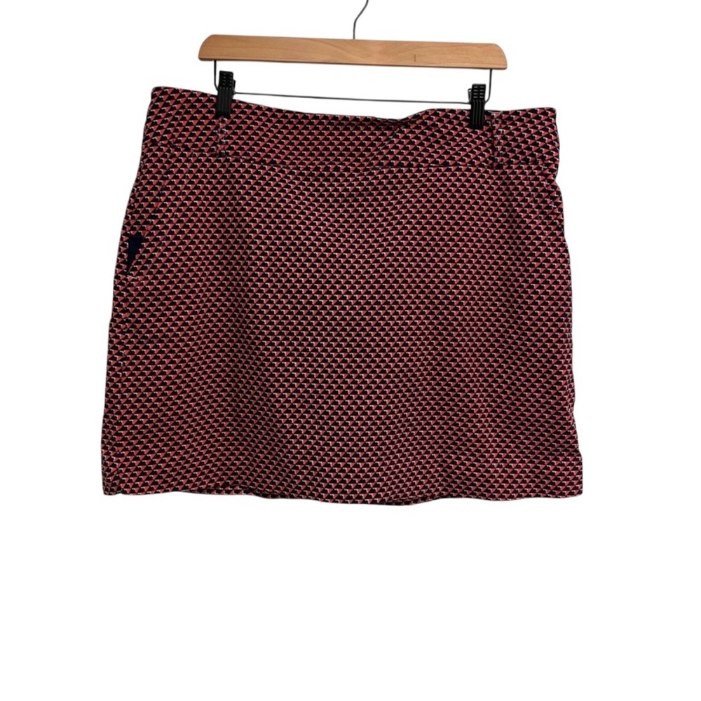 Inspire Style Skort Skirt Red and Navy Patterned Pockets Belt Loops Athletic
